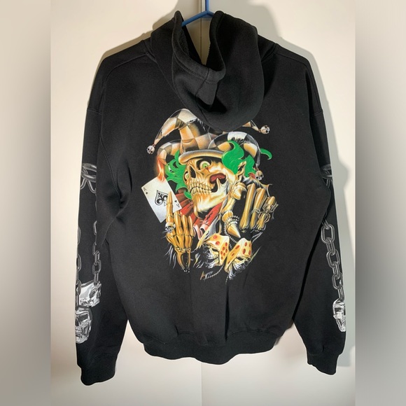 ❌SOLD❌ Y2K skull graphic zip hoodie - Picture 5 of 6